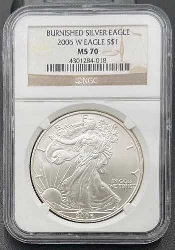 2006年 W バーニッシュ 1オンス .999 シルバー イーグル NGC MS 70 ブラウンラベル
