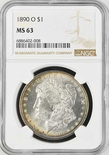 1890-O モルガン銀貨 NGC MS63