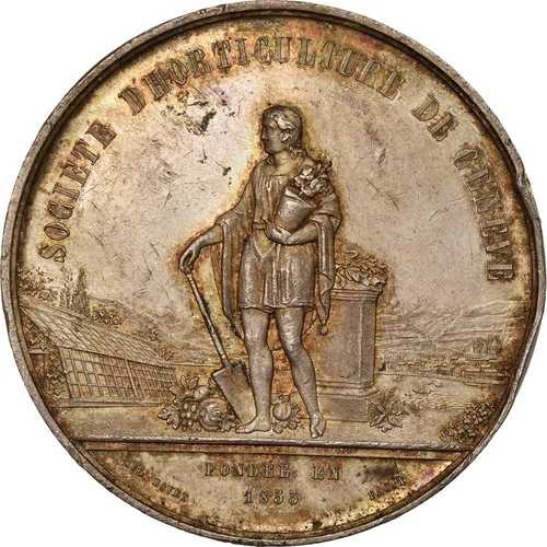 [#62219] スイス、メダル、1909年、銀、AU(50-53)