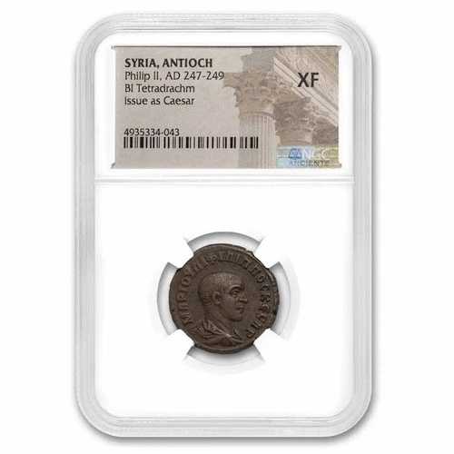 ローマ属州 BI テトラドラクマ フィリップ2世 (247-249 年) XF NGC