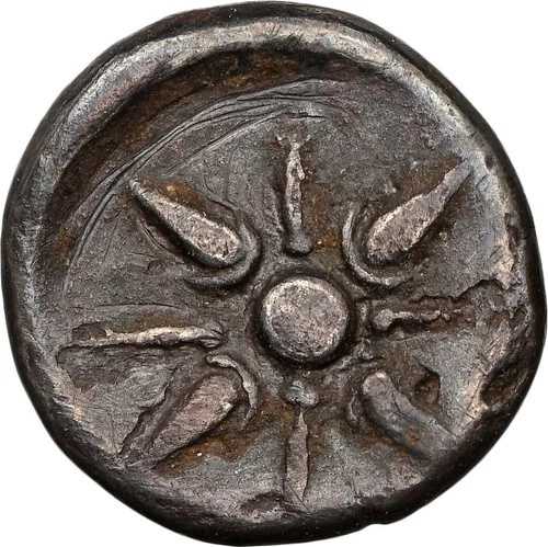古代ギリシャ、カリア、紀元前4～5世紀、銀製ヘミオボル、NGC Fine 5/5～2/5