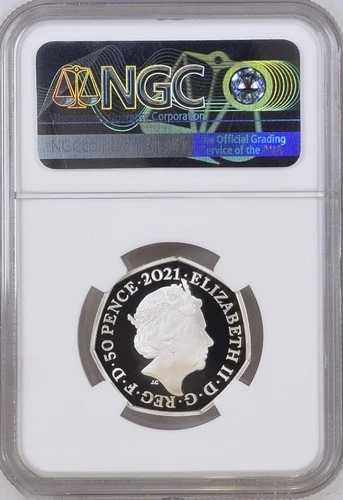 トップポップ - 2021年 グレートブリテン シルバー 50ペンス デシマルデイ OBV。クラーク肖像 NGC PF70