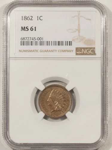 1862年インディアンセント - NGC MS-61