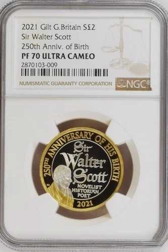 トップポップ - 2021年 イギリス シルバー 2ポンド サー・ウォルター・スコット 250周年記念 NGC PF70
