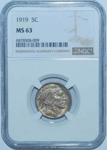 1919 P NGC MS63 バッファローニッケル