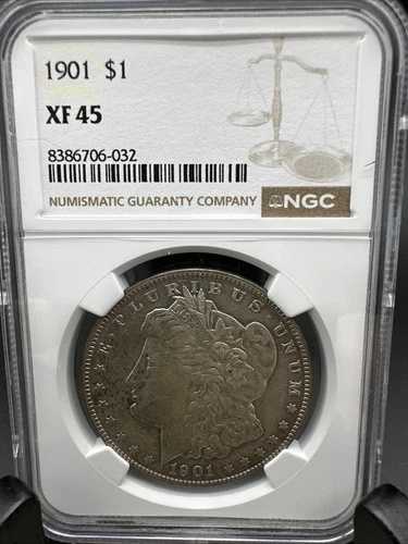 1901年 モルガン・ダラー NGC認定 XF 45 シルバー・ダラー XF45