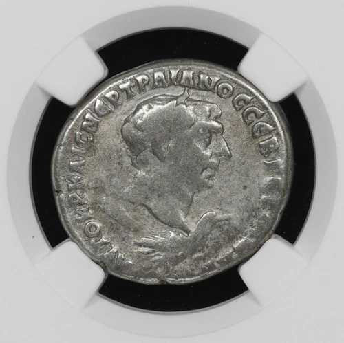 ローマ帝国 - トラヤヌス帝（在位98-117年）テトラドラクマ銀貨（ティルス、フェニキア）NGC F
