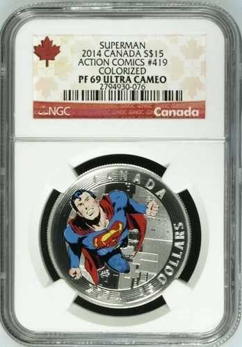 2014年 スーパーマン カナダ アクションコミックス 1オンス .999 シルバー NGC PF69 ウルトラカメオ レア 68,970円
