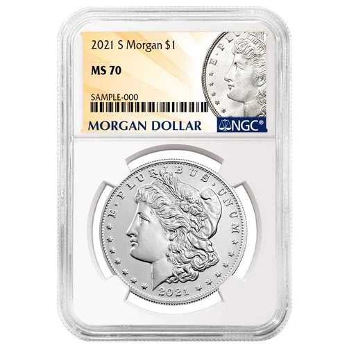 2021-S 1ドル モルガン銀貨 NGC MS70 モルガンラベル