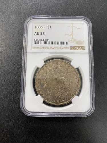1886年 O モルガン・ダラー NGC AU-53 - 未流通品 - セミキー日付 - スラブ - 1ドル