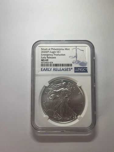 2020年 (P) 1ドル銀貨アメリカンイーグル NGC MS69 早期リリース 緊急生産 68,970円