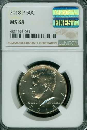 2018 P ケネディ ハーフダラー NGC MS68 PQ MAC FINEST REGISTRY MAC SPOTLESS *