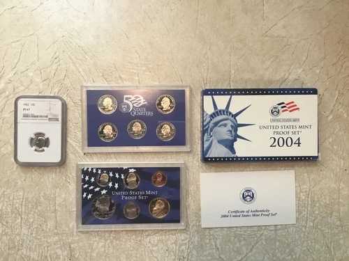 PF67 シルバー 1962年 10セント NGC ミントセット 2004年 ジェファーソン・ルイス・クラーク 1/4ポンドコイン ロット