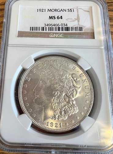 1921年 P モーガン シルバードル MS 64 S$1 スーパーライク プルーフ
