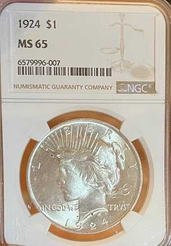 1924年 NGC MS65 ピースシルバードル 69,575円