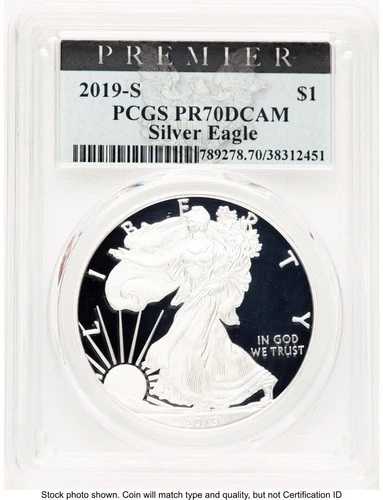 2019-S プルーフ シルバー イーグル 1オンス プレミアラベル PCGS PR70