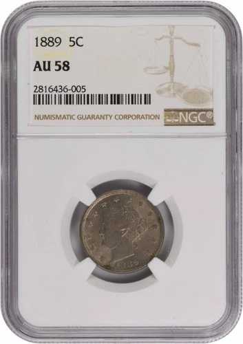 1889年 リバティニッケル AU58 NGC 70,180円