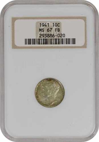 1941年 マーキュリー シルバー ダイム MS67FB NGC