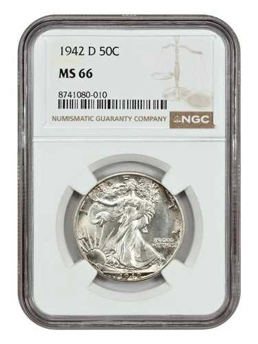 1942-D 50C NGC MS66 - ウォーキング・リバティ・ハーフダラー