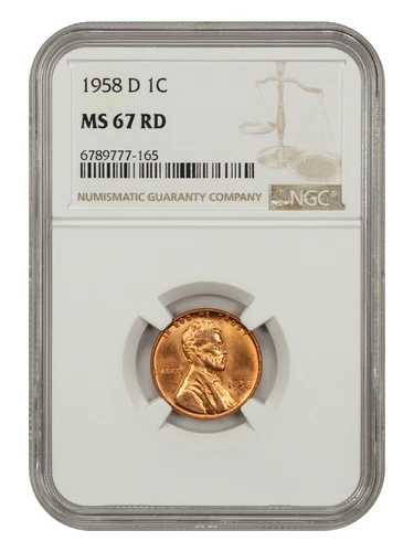 1958-D 1C NGC MS67RD