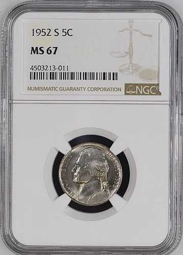 1952-S 5C ジェファーソンニッケル NGC MS67 4503213-011 70,180円