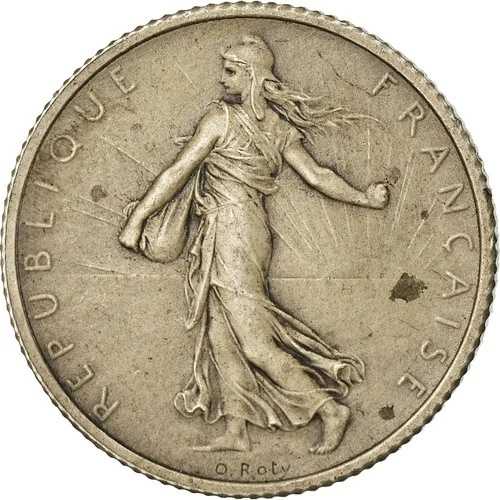 [#488797] コイン、フランス、スムーズ、フラン、1898、パリ、フランマット、AU(55-58)、シルバー