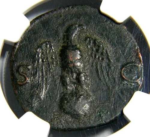 ローマコイン ウェスパシアヌス / 地球儀上の鷲 西暦69-79年 ? AS NGC 非常に良い