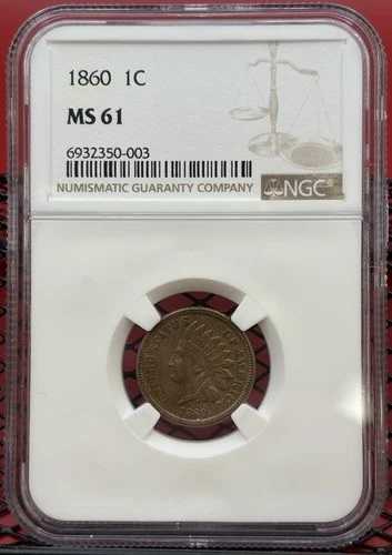 1860年 1セント インディアンヘッド セント MS61