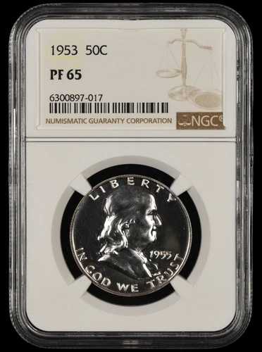 1953年フランクリンハーフダラー NGC PF65