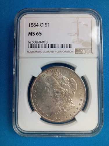 1884 O 1ドルモルガン銀貨 MS65 NGC