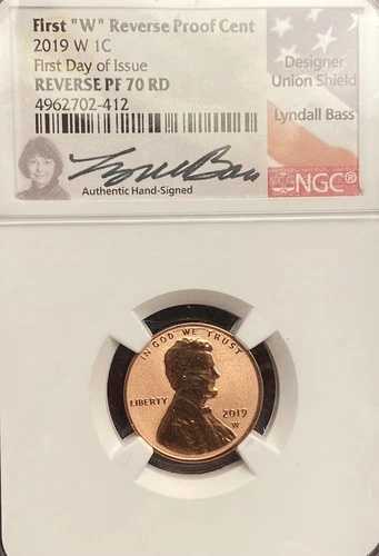 $.01C 2019 W リンカーンシールド ペニー リバース プルーフ セント NGC PF70 FDI リンダル ベース