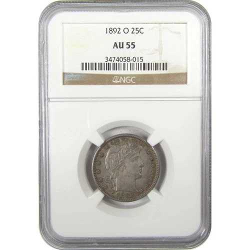 1892 O バーバー クォーター AU 55 NGC シルバー 25セントコイン SKU:I19928