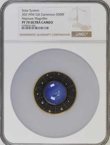 2021年 太陽系 海王星 拡大鏡 17.5g 銀貨 NGC PF70 OGP付き