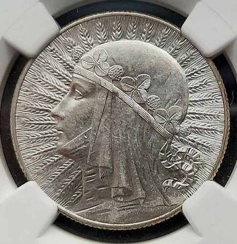 1933 ポーランド 5 ズロチチ銀貨、ヤドヴィガ女王、ワルシャワ造幣局、NGC MS61｜WORLD RESOURCE【QUEEN店】