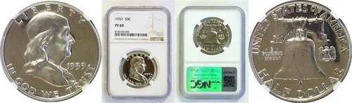1959年フランクリンハーフダラー NGC PF-69