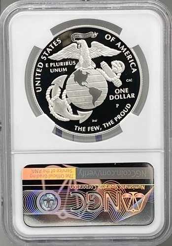 アメリカ海兵隊250周年記念 2025年 銀貨 - NGC PF70、硫黄島ラベル|WORLD RESOURCE【QUEEN店】