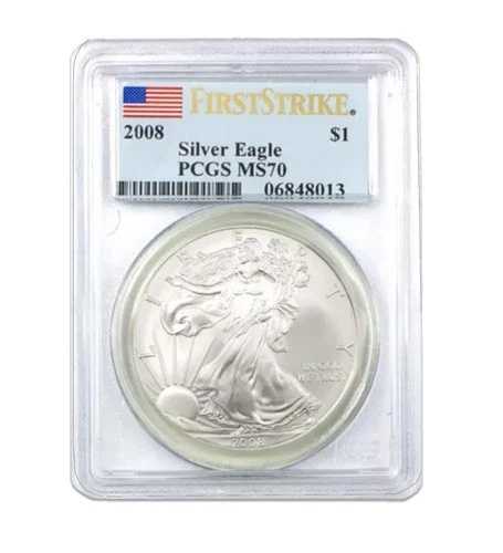 2008年 1ドル アメリカン シルバー イーグル MS70 PCGS - ファーストストライク