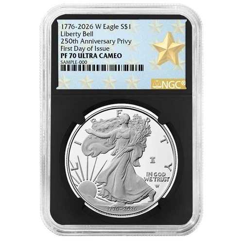 プレセール - 2026-W $1 1オンス プルーフ アメリカン シルバー イーグル NGC PF70UC FDI ウェストポイント