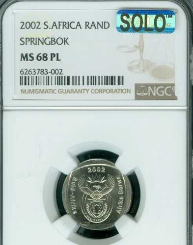2002年 南アフリカ ランド NGC MS68 PL ソロ ファイネストグレード マック スポットレス *