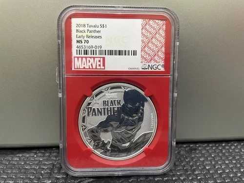 2018年 1ドル ツバル マーベル ブラックパンサー NGC MS70 アーリーリリース 1オンス .9999 シルバー