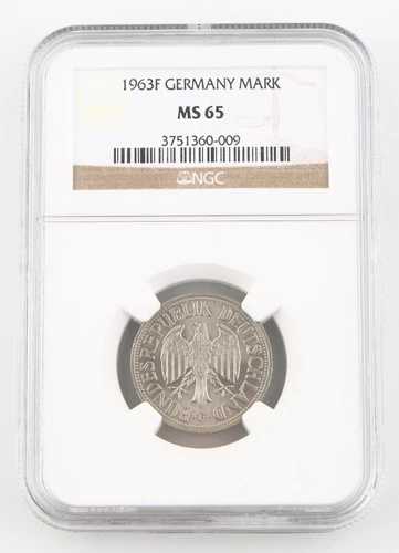 1963-F 西ドイツ 5 ドイツマルク硬貨 MS-65 NGC 西ドイツ共和国 KM-110