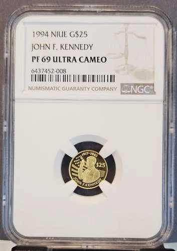 1994年 ニウエ ゴールド 25ドル G$25 ジョン・F・ケネディ NGC PF 69 ウルトラカメオ ナイスコイン