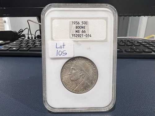 1936年 50セント記念銀貨ハーフドル ブーン NGC MS 66 オールドホルダー