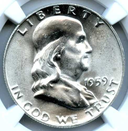 1959-D フランクリン ハーフ ダラー、NGC MS66