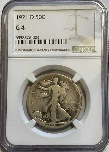 1921-D ウォーキング・リバティ・ハーフダラー 50セント - NGC G04