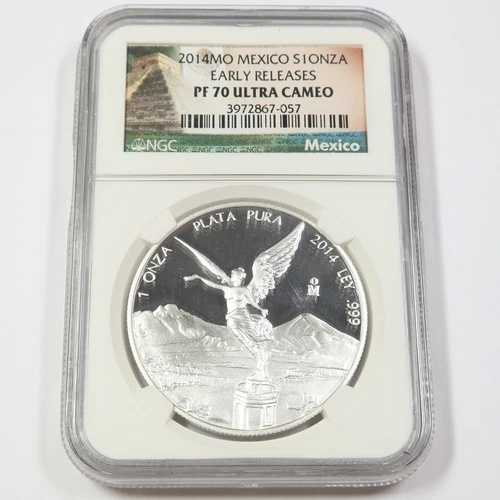 2014 Mo NGC PF70 UCAM - メキシコ - 1 オンス シルバー リベルタ オンザ #45643A