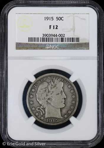 1915年 50セント バーバー ハーフダラー NGC F 12