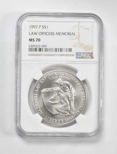 1997-P 法務官記念品 $1 MS70 NGC ブラウンラベル