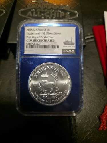 SSティラワ難破船から鋳造された1オンスシルバークルーガーランドシルバーNGCジェムUNC COA