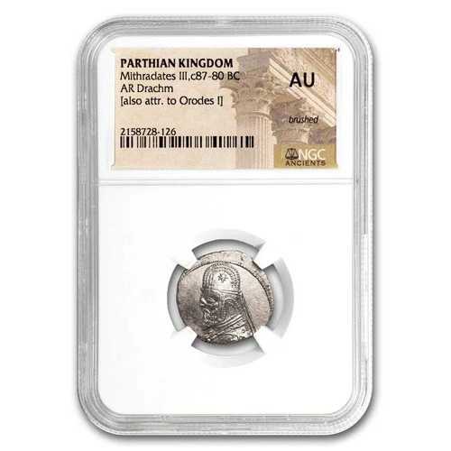 パルティア帝国 AR ドラクマ ミトラダテス3世 (紀元前87-80年) AU NGC
